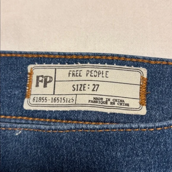 Free People Blue Patchwork Jean Shorts - Picture 3 of 5